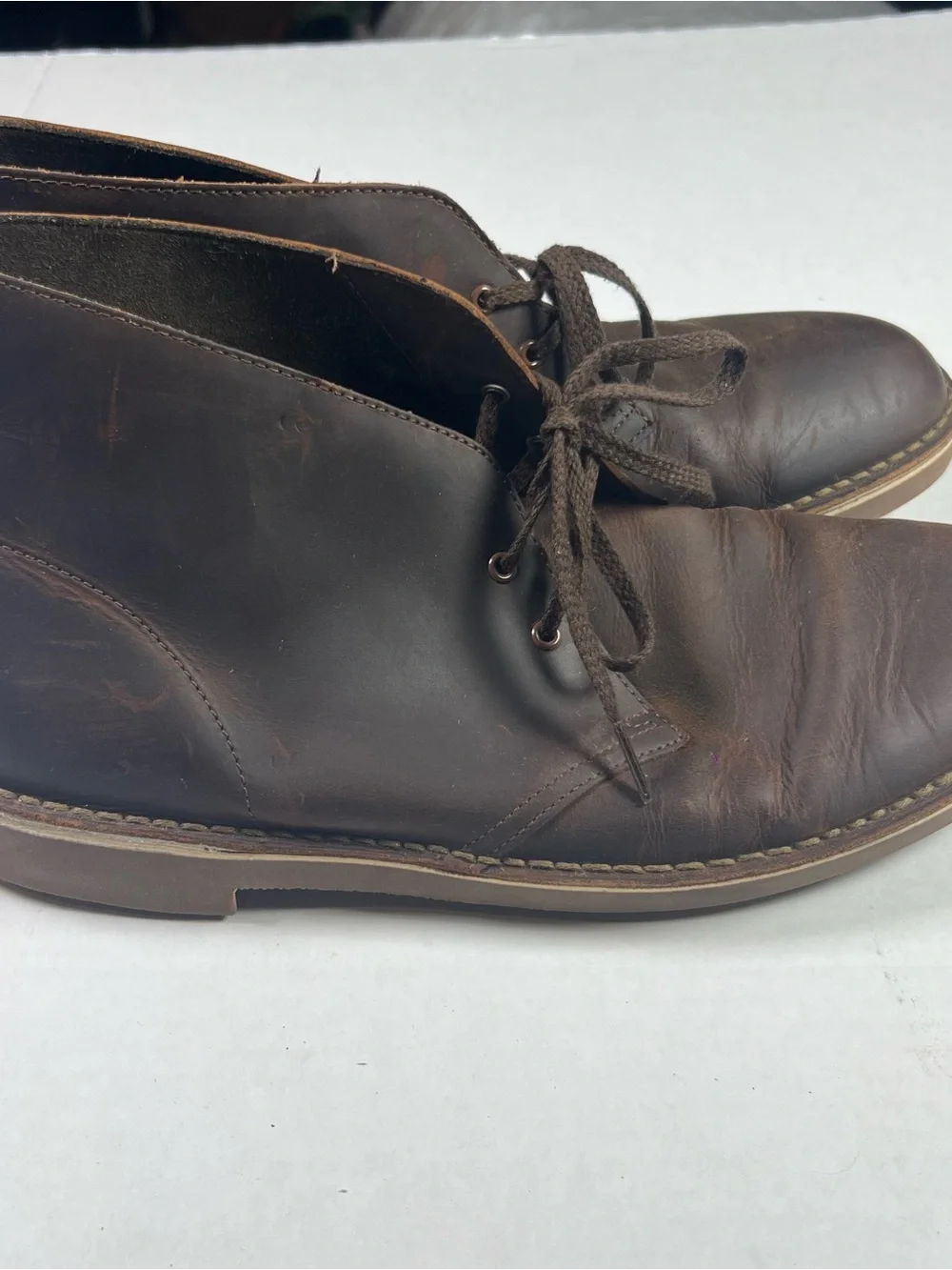 Men's Brown Leather Clarks Desert Boots - Rugged Lace-Up Style #casual #boho